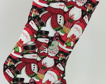 Christmas Stocking with Santa and Mrs. Claus Print