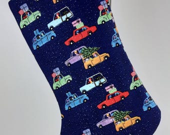 Retro Home for the Holidays Christmas Stocking