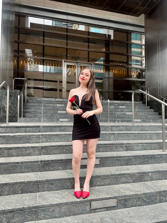strapless open back dress Heartstopper Strapless Mini Dress in Bold Red main image 0