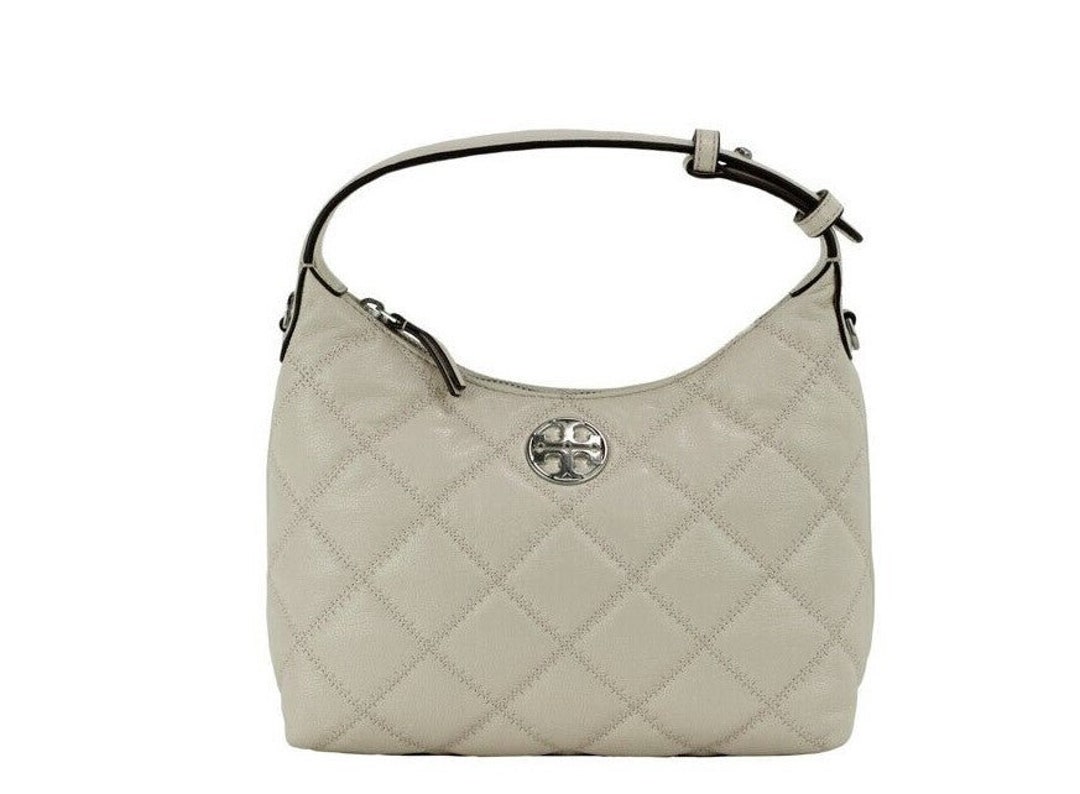 Tory Burch Willa Mini New Cream Quilted Leather Hobo Shoulder - Etsy