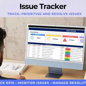 Issue Tracker Excel Template | Project Issue Log & Action Tracker | KPI ...