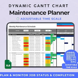 Maintenance Schedule | Track Progress and Completion via Dynamic Gantt Chart