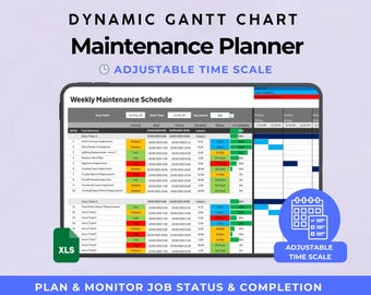 Maintenance Schedule | Track Progress and Completion via Dynamic Gantt Chart