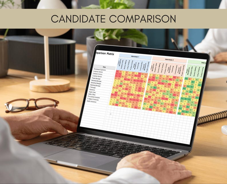 Candidate Comparison Matrix | Excel Hiring Tool | Interview Scorecard ...