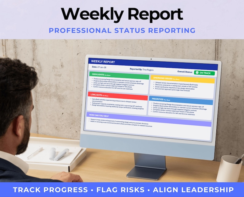 Executive Weekly Status Report Template | Powerpoint Executive Update ...