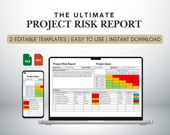 Project Risk Report Template | Executive Risk Dashboard | Excel & PowerPoint PMO Reporting Tool