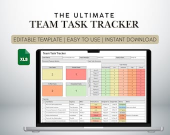 Team Projekt Aufgaben Tracker: Eisenhower Matrix Excel Vorlage (Digitaler Download)