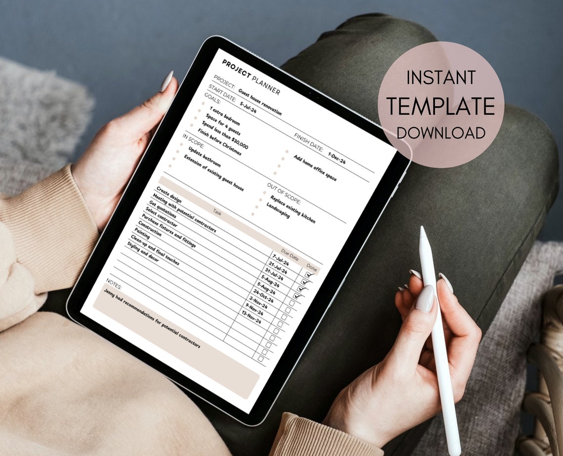 Project Planner Template, Project Management Document PDF Download ...