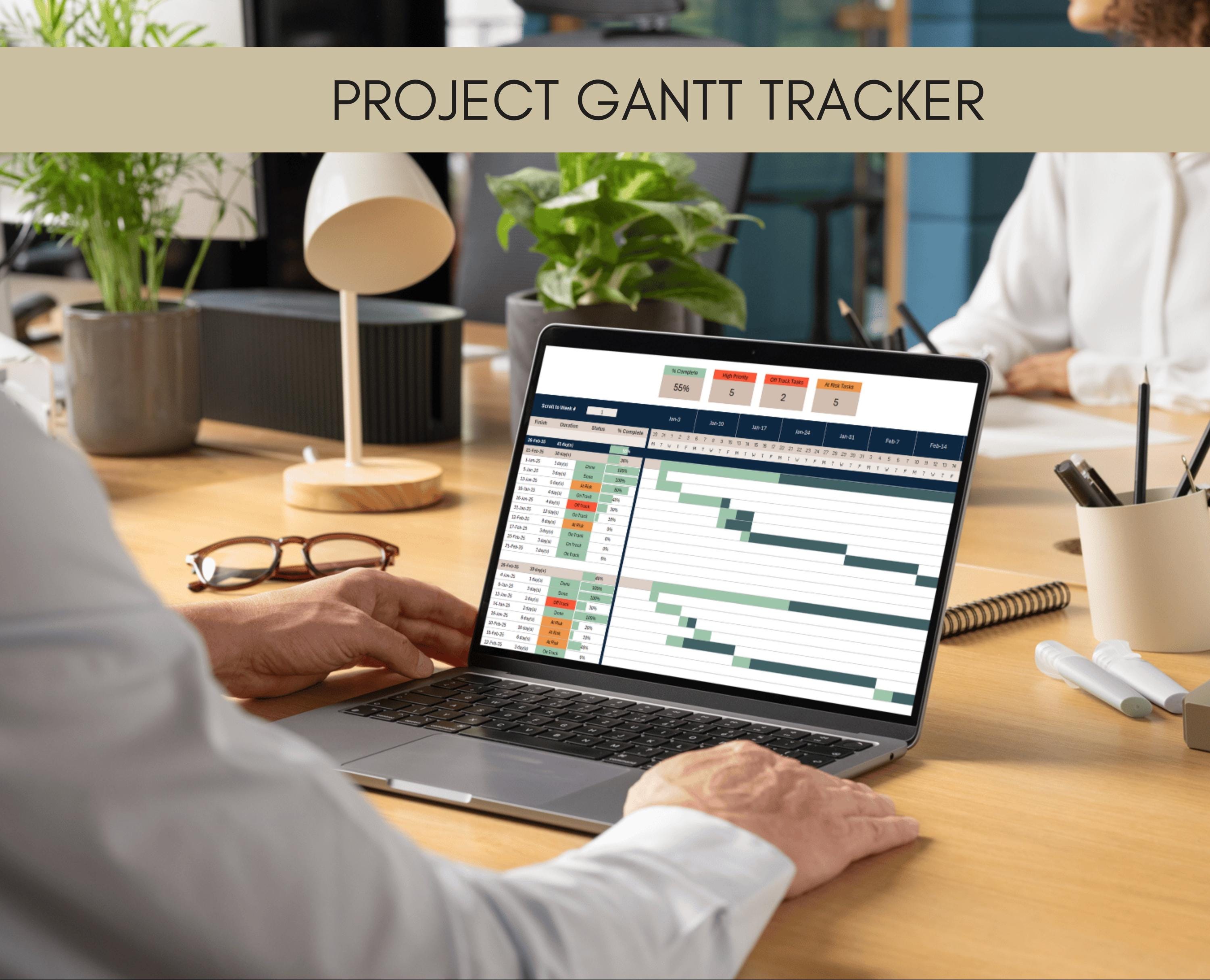 Pmo Tasktracker Gantt Chart Template | Excel Project Timeline Tracker | Milestone ...