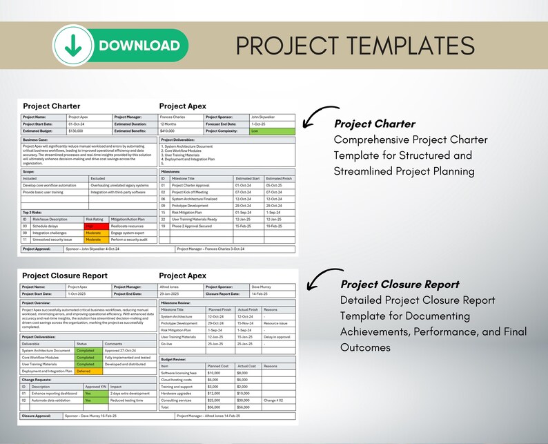 Project Management Bundle | Gantt Chart, Risk Register, Status Report ...