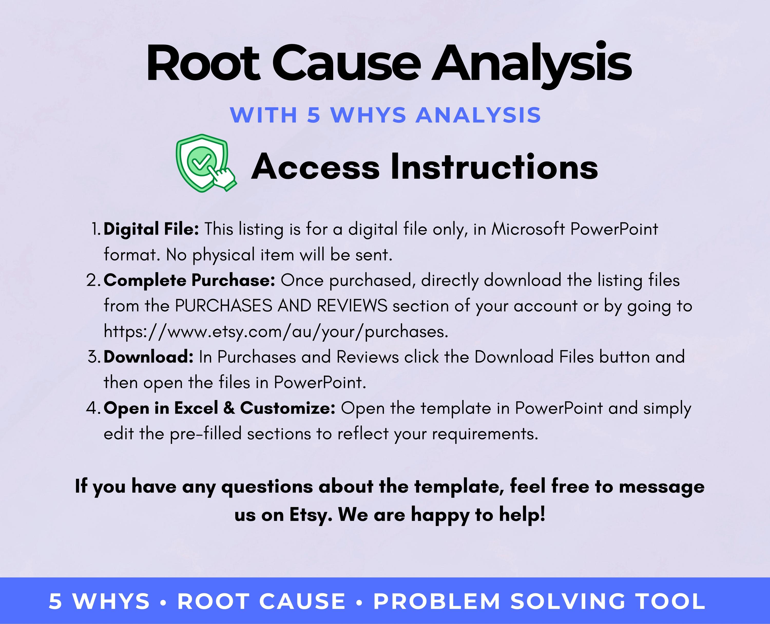 Root Cause Analysis Template | 5 Whys Template | Problem Solving Report ...