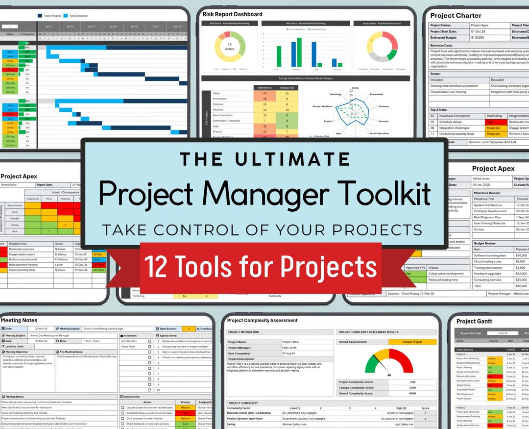 Ultimate Project Manager Toolkit | All-in-one Project Management Excel ...