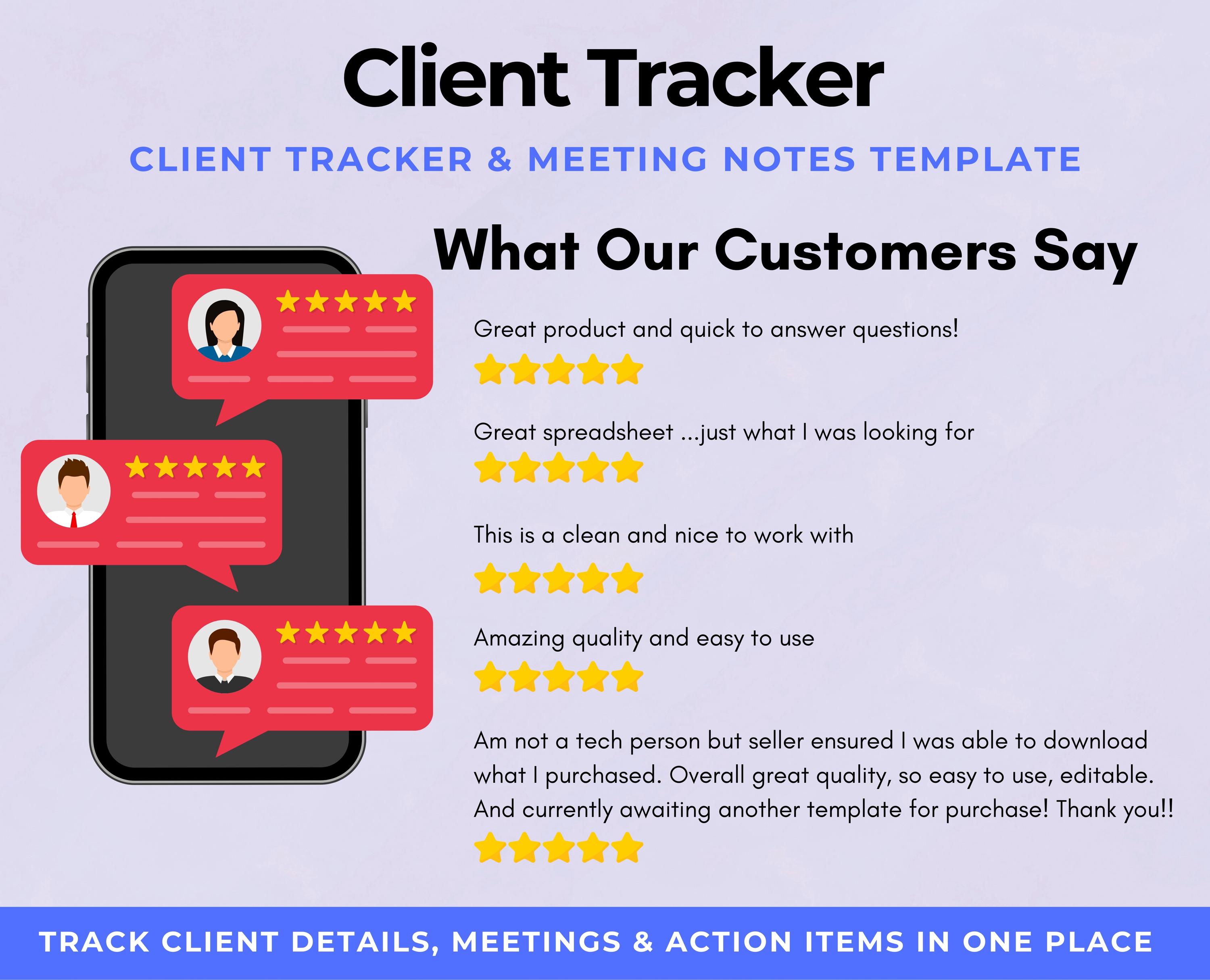 Client Tracker Excel Template | Customer Management Spreadsheet ...