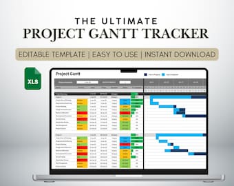 Project Gantt Chart Template | Excel Timeline & Milestone Tracker | Task Management Schedule | Project Planning Tool
