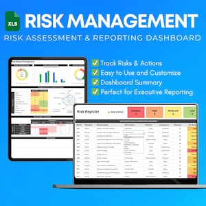 Risk Register | Excel Risk Register | Action Tracking | Project Risk Management | Risk Monitoring Tool | Risk Tracker Action Planning