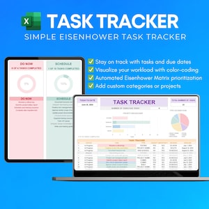 Eisenhower Matrix Aufgabentracker: Excel Projektplaner (Digitaler Download)