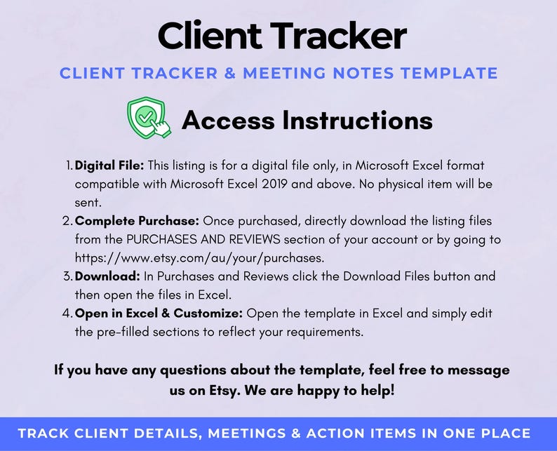 Client Notes Database Page Example Client Tracker Excel Template | Customer Management Spreadsheet ...