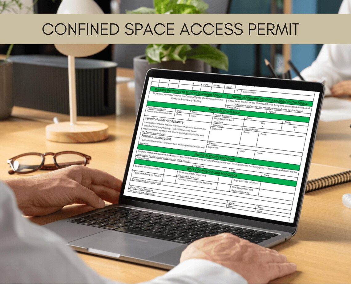 Confined Space Access Permit Form: Workplace Safety Template (word ...