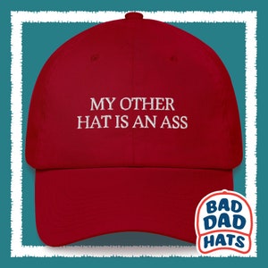 Ass Hat, My Other Hat is an Ass Hat, Funny Dad Hat, Gag Gift, Humorous Hat