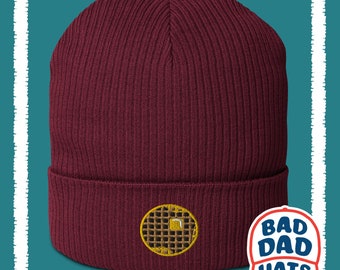Waffle and Syrup Organic ribbed beanie, Waffle Lover, Foodie, Breakfast,