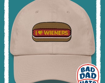 I Heart Wieners Dad hat, Hot Dog Lover, Glizzy, BBQ, King of the Grill