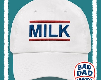 Vintage Milk Dad Hat, Milk Carton, Milkman, Dairy Farmer