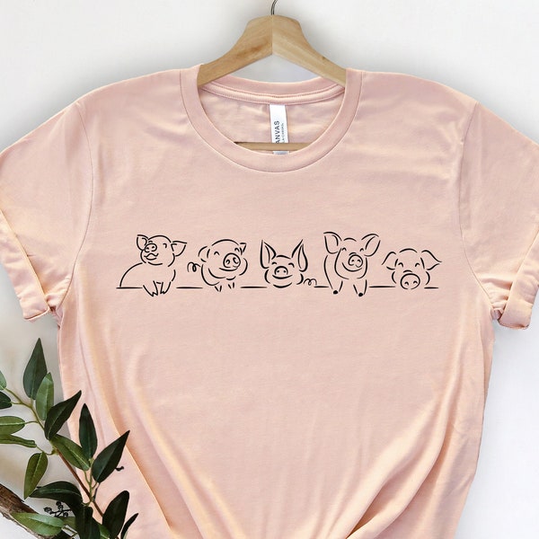Camisa linda de cerdos, camisa de cerdo, regalos para camisa de granjero, camisetas gráficas para mujeres, camisa amante de los animales, regalo de granjero para mujer, camiseta de animal, camiseta de cerdo