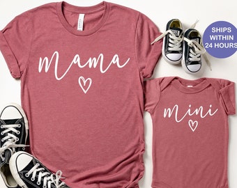 Mama and mini shirts, Mommy and me shirts, Matching Family shirt, Matching mothers day shirt, Mama Mini Matching Shirt, Mama shirt, Mom tee