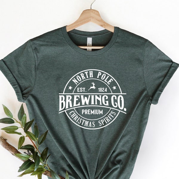 North Pole Brewing Co Shirt, Brewing Co Shirt, Christmas Spirit Shirt, Reindeer Christmas Shirt, Polar express pajamas,  Christmas pajamas