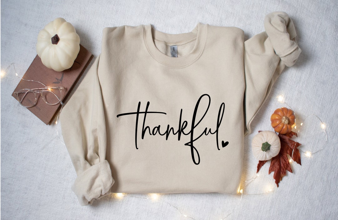 THANKFUL Round Neck Long Sleeve Sweatshirt main image 1
