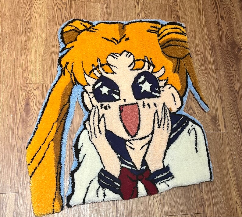 Sailor Moon Inspired Homemade Rug Hand-tufted Rug Accent Rug - Etsy