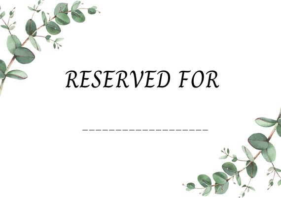 A4 Reserved Sign Printable Download Reserved Sign for - Etsy
