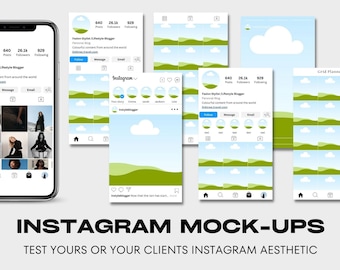 Instagram Vorlagen, bearbeitbare Canva Vorlagen, Instagram Profil Mock-Up, Social Media Mockups, Instagram Mobile Mockups