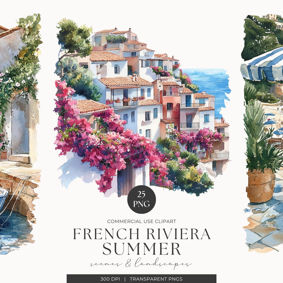 Nautical Watercolor Clipart Tropical Summer Beach Bundle PNG Sea Junk ...