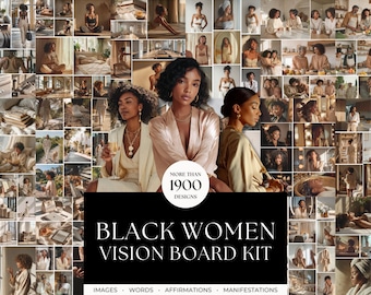 Manifestation Vision Board for Black Women Printable Vision Board Kit Digital Law of Attraction Vision Board Affirmations Dream Board