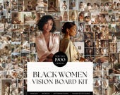 2026 Manifestation Board Printable Vision Board Kit Dream Board for Black Women Digital Law of Attraction Affirmation Vision Board Images