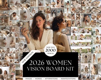 Manifestation Board Goal Setting Vision Board Set Law of Attraction Printables Manifest Vision Board Kit Affirmations Mood Boards for Women