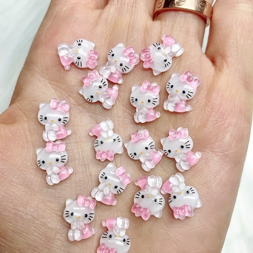 3D Kawaii Nail Charms Box of 24 Kitty Nail Charms Pikachu Etsy