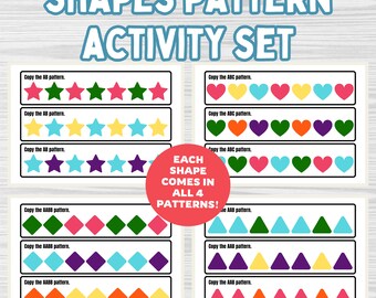 Formen Muster Aktivitäts-Set: Frühlernen Printables (Digitaler Download)