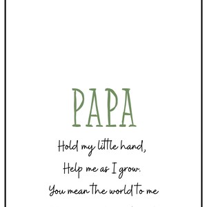 Script Papa Handprint Papa Printable, Father's Day Art (PDF) - Etsy