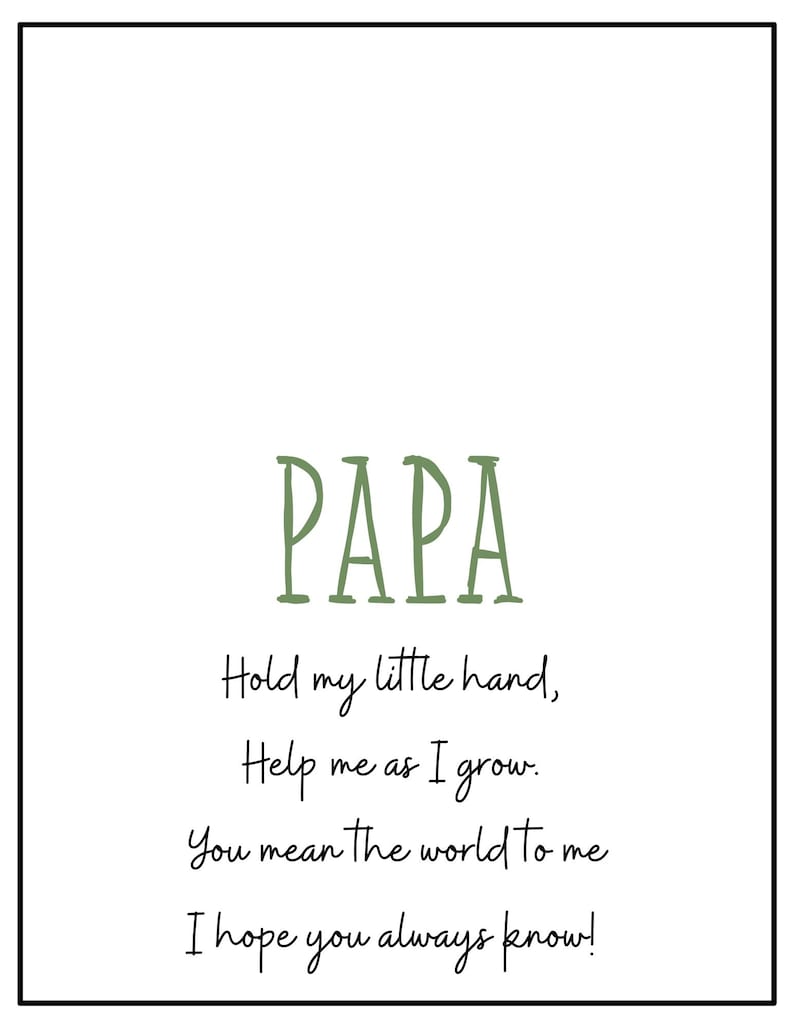 Script Papa Handprint Papa Printable, Father's Day Art (PDF) - Etsy