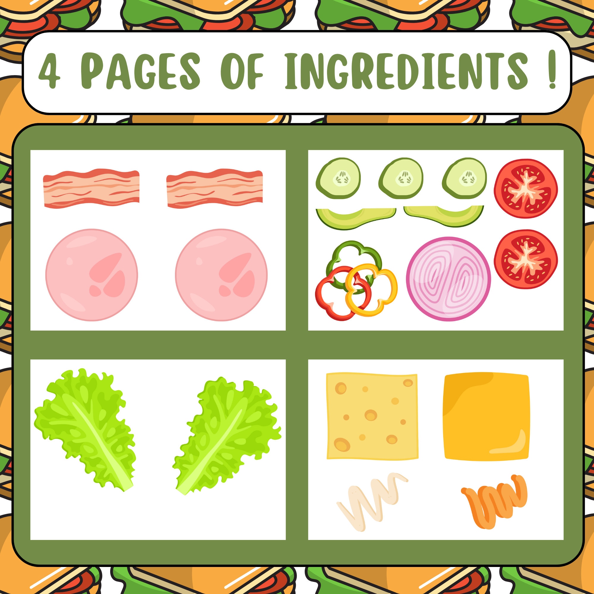 Build Your Own Sandwich Printable Kit - Includes Instruction/bread Page ...