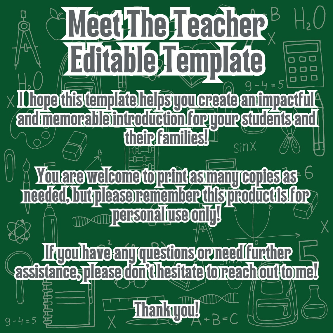 Editable Meet the Teacher Template Backtoschool Introduction (canva