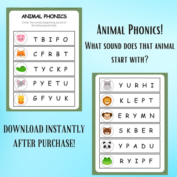 Phonics Worksheets Kids - Etsy