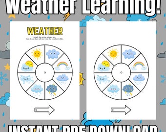 Weather Wheel Activity: DIY Printable Classroom Worksheet (Digital Download)