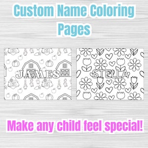 Custom Name Coloring Pages: Set of 7, Fun Printable Gift (Canva)