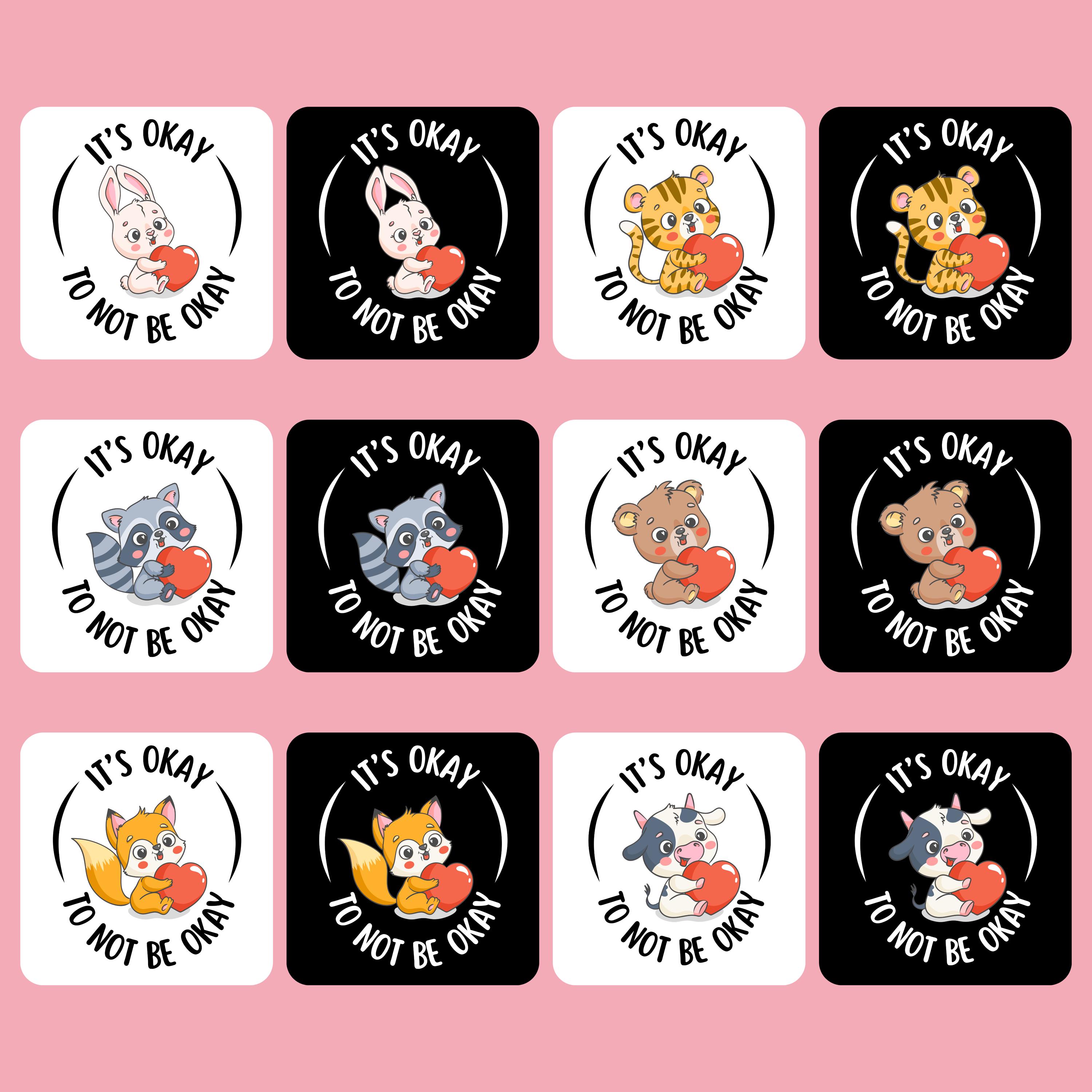 Mental Health Animal Clipart Bundle: Inspirational PNG SVG JPG (digital ...