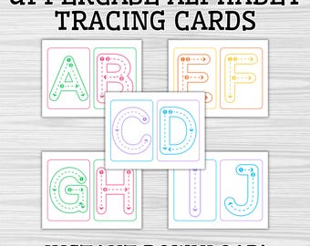 Uppercase Alphabet Tracing Cards: Preschool Handwriting Practice (Digital Download)