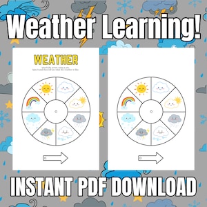 Actividad de rueda meteorológica: Hoja de trabajo imprimible para el aula (patrón PDF)