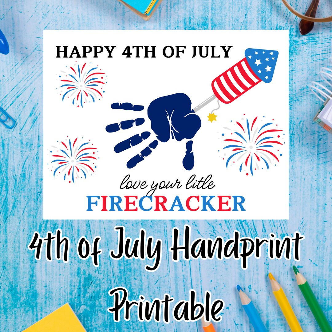 Patriotic 4th of July Handprint Craft Printable | Kids DIY Independence ...